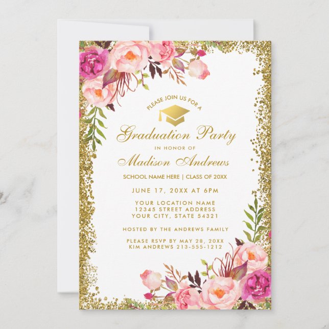 Invitación a la fiesta de graduación de Purpurina  (Anverso)