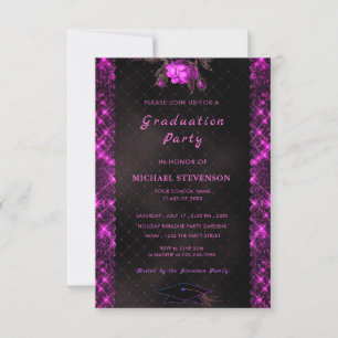 Invitación a la fiesta de graduación de Purpurinas