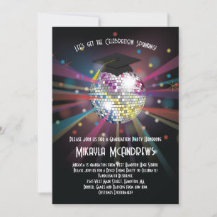 Invitación a la fiesta de graduación de Rainbow Di