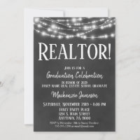Invitación a la fiesta de graduación de Realtor de