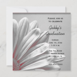 Invitación a la fiesta de graduación de Red Floral