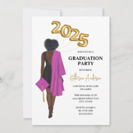 Invitación a la fiesta de graduación de retrato fe
