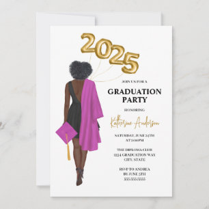 Invitación a la fiesta de graduación de retrato fe