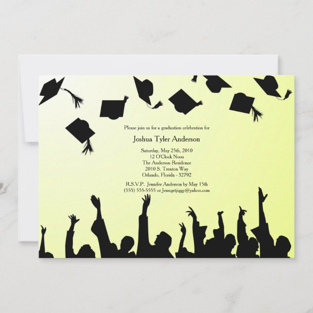 Invitación a la fiesta de graduación de silueta ne (Anverso)