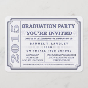 Invitación a la fiesta de graduación de Steel Blue