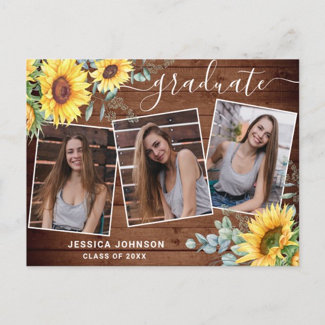 Invitación a la fiesta de graduación de Sunflowers (Anverso)