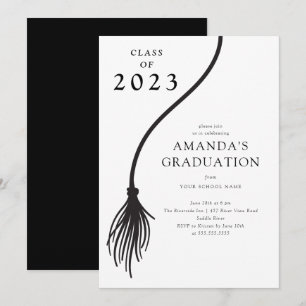 Invitación a la fiesta de graduación de tassel neg