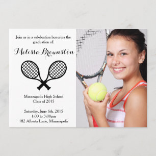 Invitación a la fiesta de graduación de tenista
