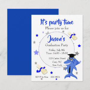 Invitación a la fiesta de graduación de tiburones