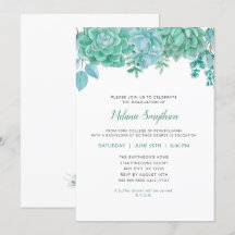 Invitación a la fiesta de graduación de Trendy Suc