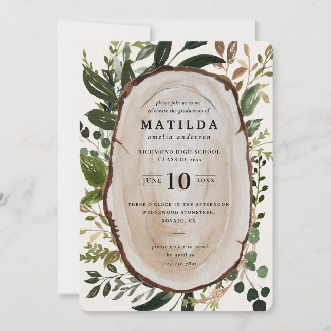 Invitación a la fiesta de graduación de trozos de  (Anverso)