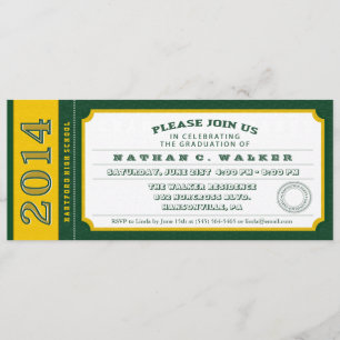 Invitación a la fiesta de graduación del billete v