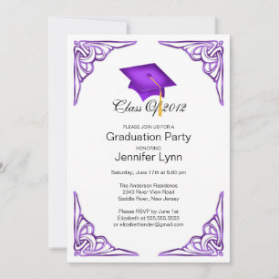 Invitación a la fiesta de graduación del cabo púrp