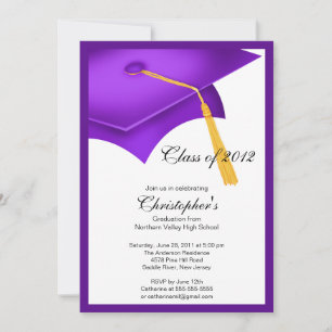 Invitación a la fiesta de graduación del cabo púrp