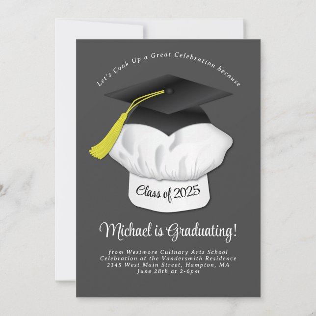 Invitación a la fiesta de graduación del chef culi (Anverso)