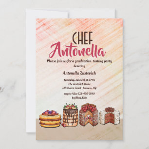 Invitación a la fiesta de graduación del chef de p
