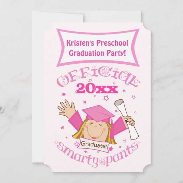 Invitación a la fiesta de graduación del chica (Anverso)