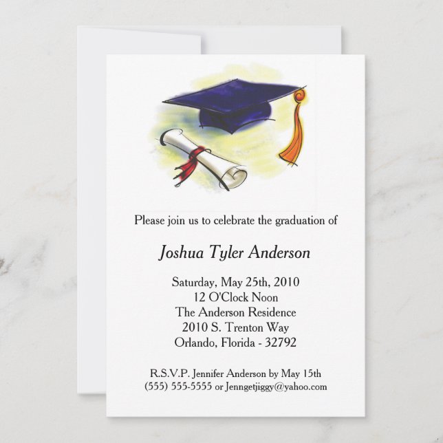 Invitación a la fiesta de graduación del Diploma d (Anverso)
