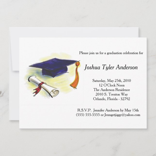 Invitación a la fiesta de graduación del diploma d (Anverso)