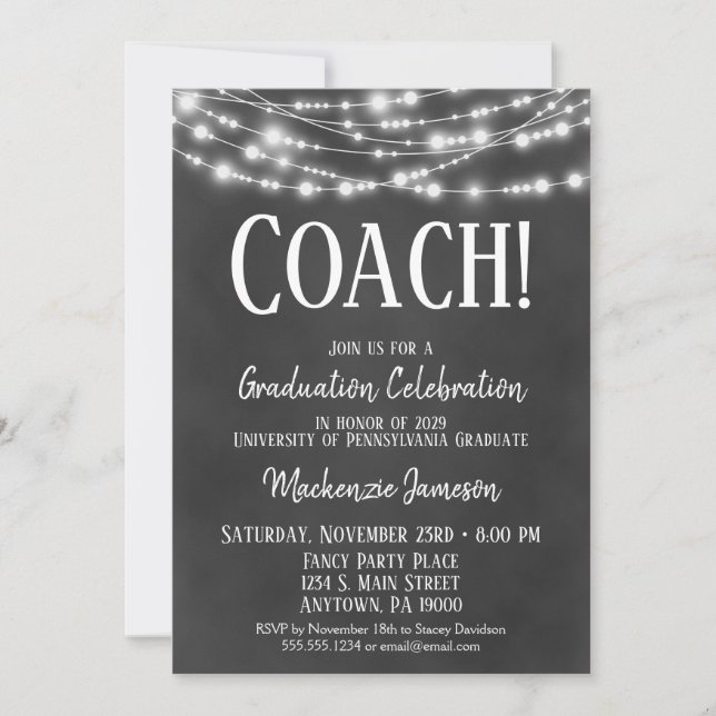 Invitación a la fiesta de graduación del entrenado (Anverso)