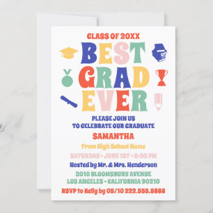 Invitación a la fiesta de graduación del mejor gra