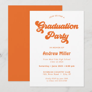 Invitación a la fiesta de graduación del naranja G