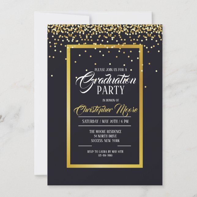 Invitación a la fiesta de graduación del polvo de  (Anverso)