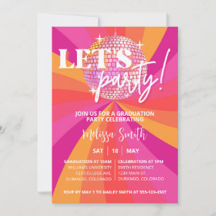 Invitación a la fiesta de graduación discoteca Gro