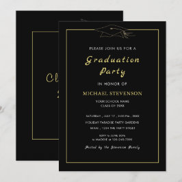 Invitación a la fiesta de graduación elegante y do