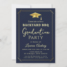 Invitación a la fiesta de graduación en barbacoa e