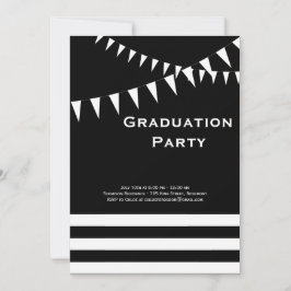 Invitación a la fiesta de graduación en blanco y n