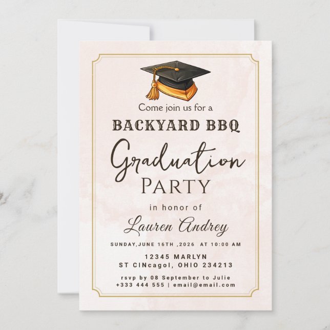 Invitación a la Fiesta de Graduación en el Jardín  (Anverso)