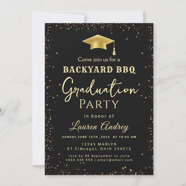 Invitación a la Fiesta de Graduación en el Jardín  (Anverso)