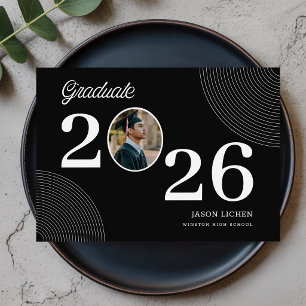 Invitación a la fiesta de graduación en foto en bl