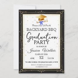 Invitación a la fiesta de graduación en la barbaco