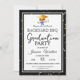 Invitación a la fiesta de graduación en la barbaco