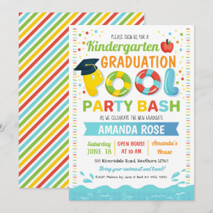 Invitación a la fiesta de graduación en la piscina