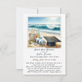 Invitación a la fiesta de graduación en la playa