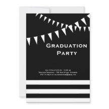 Invitación a la fiesta de graduación en negro y bl