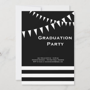 Invitación a la fiesta de graduación en negro y bl