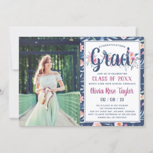 Invitación a la fiesta de graduación, floral