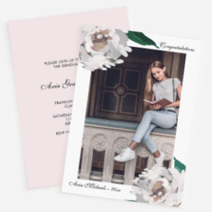 Invitación a la fiesta de graduación floral de acu