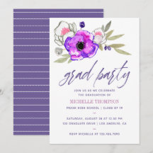 Invitación a la fiesta de graduación floral de acu