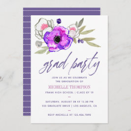 Invitación a la fiesta de graduación floral de acu