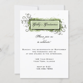 Invitación a la fiesta de graduación floral de Gre