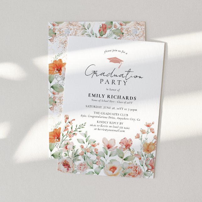 Invitación a la fiesta de graduación floral de la  (Subido por el creador)