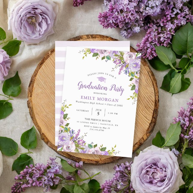 Invitación a la fiesta de graduación floral de Lil (Subido por el creador)