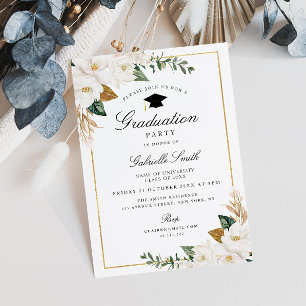 Invitación a la fiesta de graduación floral de Mag