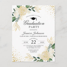 Invitación a la fiesta de graduación floral de mar