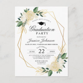 Invitación a la fiesta de graduación floral de mar